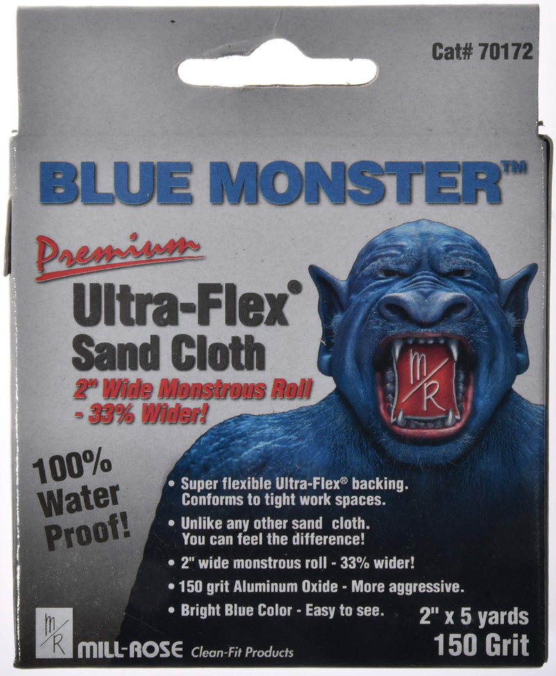 [Australia - AusPower] - Mill-Rose 70172 Millrose Monster Ultra Flex Premium Mini Strips Abrasive Cloths, 2" x 5-Yard, Blue 