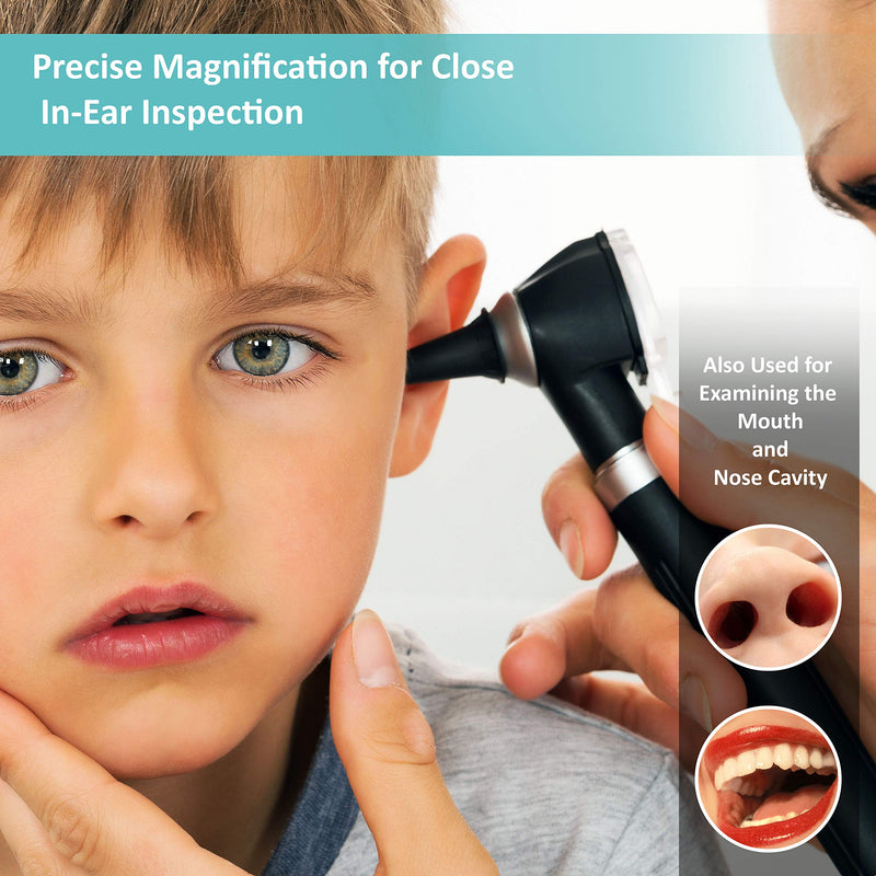 [Australia - AusPower] - SereneLife Compact Otoscope Ear Checker - Fiber Optic Digital Bright LED Ear Light Design Battery Operated & 3X Magnification - Washable Speculum Tip for Pediatric Adult & Veterinary - SLOTOSPE008.5 