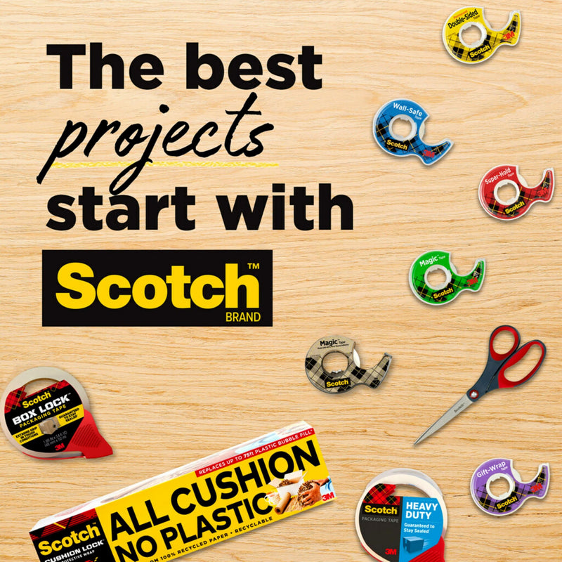 Scotch Double Sided Tape with Tape Dispenser, Office and School Supplies for Arts and Crafts, Alternative to Scrapbooking Tape, 0.75 in. x 400 in., 1 Tape Roll with 1 Tape Dispenser,Polypropylene