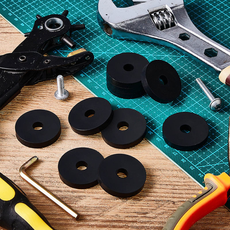 80 Pcs 1 1/2 OD x 3/8 ID x 1/4 Inch Thickness Rubber Spacer Flat Rubber Bushings Neoprene Washers for Screws Bolts Faucet Household Appliances 80