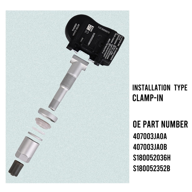 [Australia - AusPower] - TPMS Tire Pressure Sensors 433MHz Compatible with Nissan Altima 2013-2018 Murano 2015-2018 Pathfinder 2013-2018 Replaces# 407003JA0A 407003JA0B (4 PCS) 