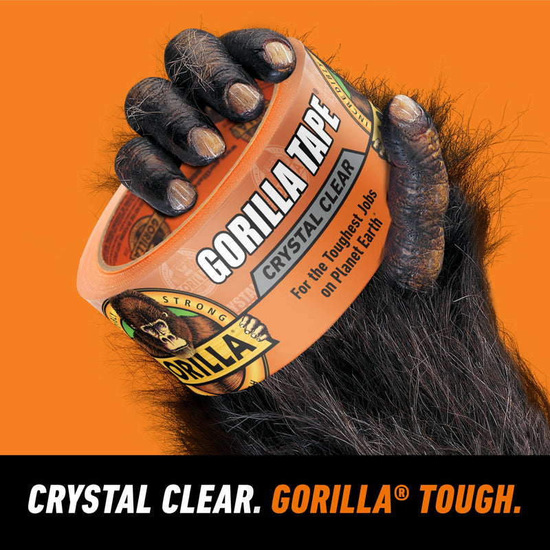 Gorilla Crystal Clear Tape, 1.88” x 18 yd (Pack of 1) - Weather Resistant for Indoor or Outdoor Projects and Repairs 1- Pack