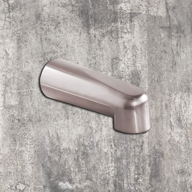 SENTO Slip On Gold Universal Heavy Durable Metal Bathroom Tub Spout Without Diverter, Heavy Duty Metal Bathtub Faucet Without Shower Diverter - 7 Inches 1/2" Copper Pipe, Satin Nickel