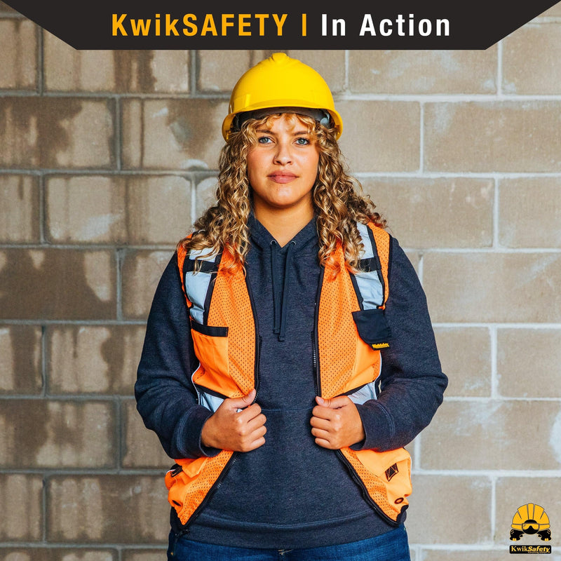 KwikSafety - Charlotte, NC - RoadBOSS Economy & Premium Safety Vest for Women [SNUG-FIT] Class 2 ANSI Tested OSHA 1 Pack Medium Yellow
