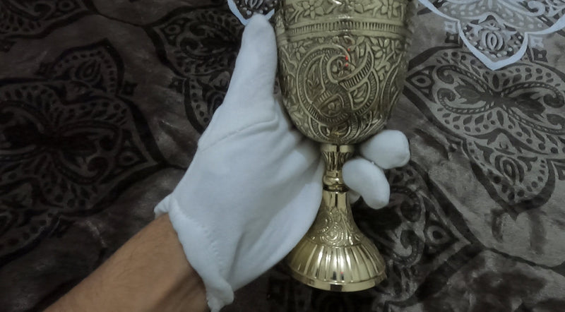 Wine Chalice Goblet - 1x Gifts For Communion Cup Inspired Games Of Thrones Brass Chalice | King Arthur Goblet 240ml