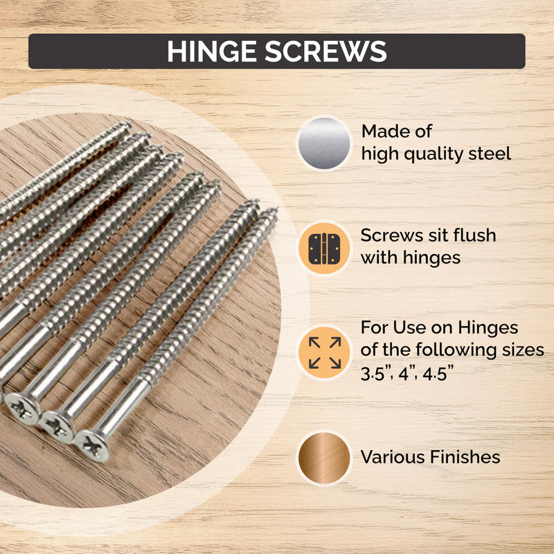 Hinge Outlet Wood Screws, Heavy-Duty Screws for Doors, Cabinets, Furniture & DIY Projects (Oil Rubbed Bronze, 9 X 3 Inch, 96 Pack) Oil Rubbed Bronze