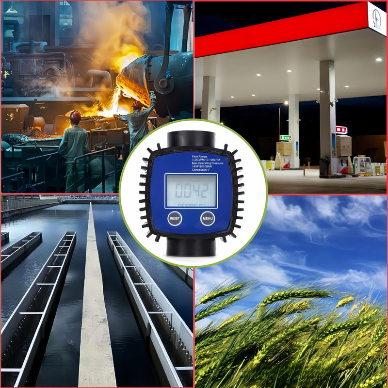 Digital Flow Meter, Turbine Flow Meter, Digital Display, High Precision Water, Diesel Flow Meter, 1 Inch Internal Thread, Digital Display Meter, 5-120 Litres/Minute