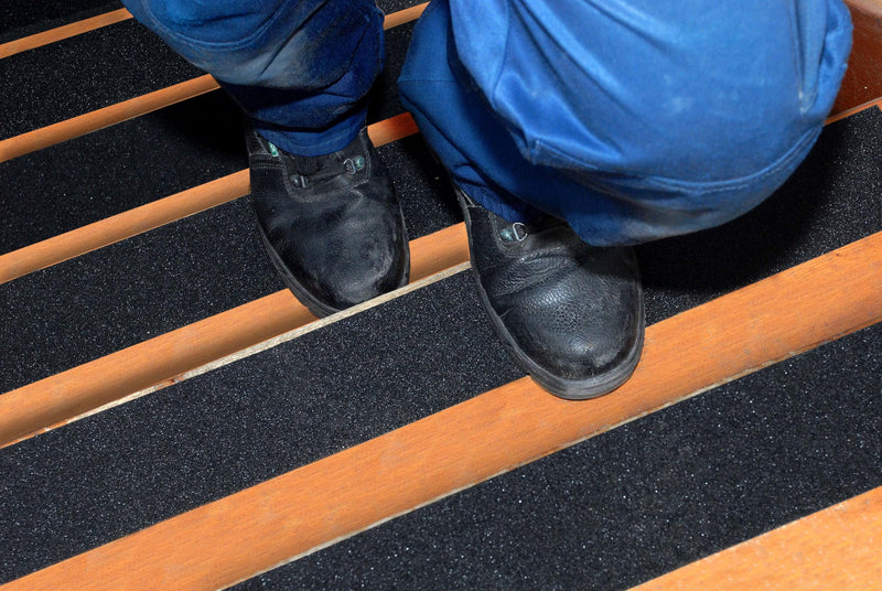 CatTongue Safety Grit Abrasive Grip Tape 4” - 60 Grit Anti-Slip Tape - Waterproof, Safety Traction for Stairs, Ramps & Walkways - Indoor/Outdoor Use - Independently Certified (Black, 30ft) 4" x 30'
