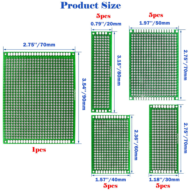 [Australia - AusPower] - Tnisesm PCB Board Prototype Kits, Circuit Solder Double Side Board with 40 Pin 2.54 mm Male to Female Headers Connector, 2P&3P Screw Terminal Block, Solder Flux, Solder Wire for Electronic Projects 