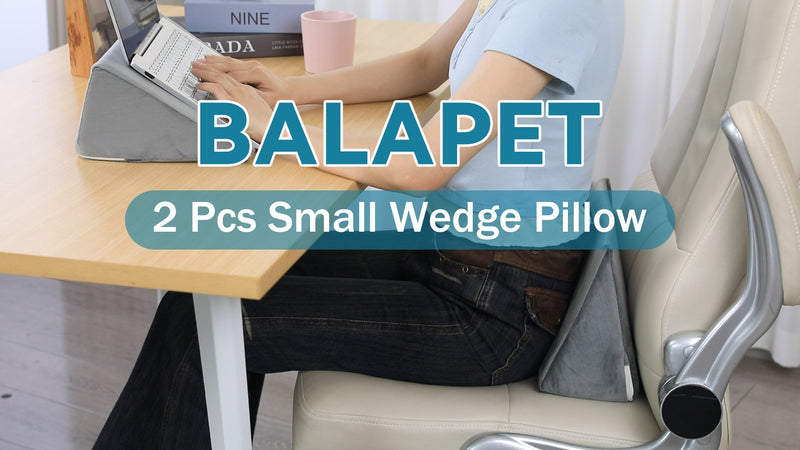 BALAPET 2 Pcs Small Wedge Pillow for Sleeping，Premium Foam Bed Pillow for Side Sleeping,Triangle Wedge Pillow for Leg Elevation,Yoga,Reduce Back Pain(Gray) Gray