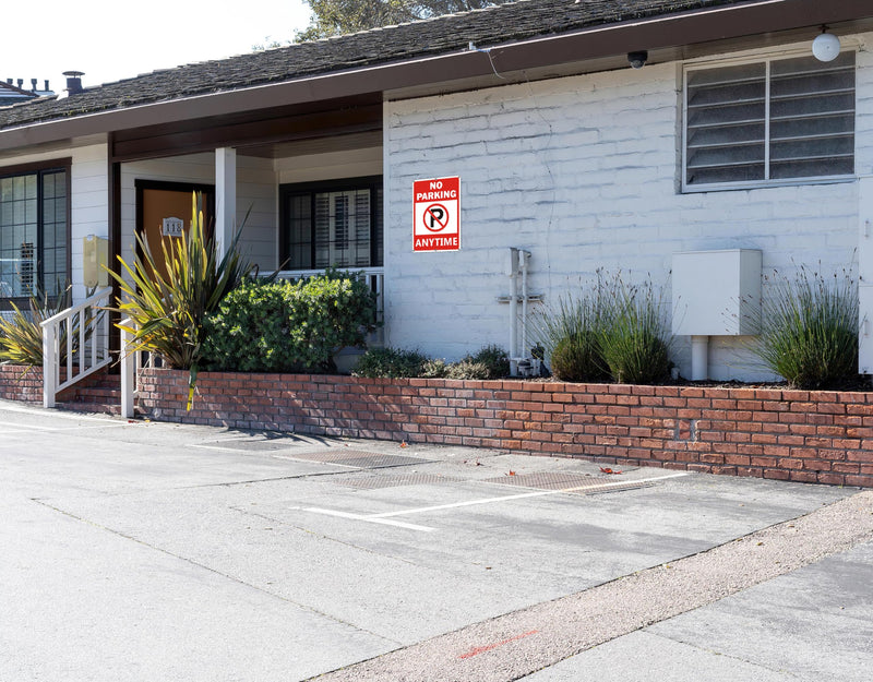 [Australia - AusPower] - No Parking Anytime Sign, No Parking Signs, (2 Pack) 10 x 14 Inches Large Reflective Aluminum Metal Warning Signage with Symbol for Indoor Outdoor Use Style D 