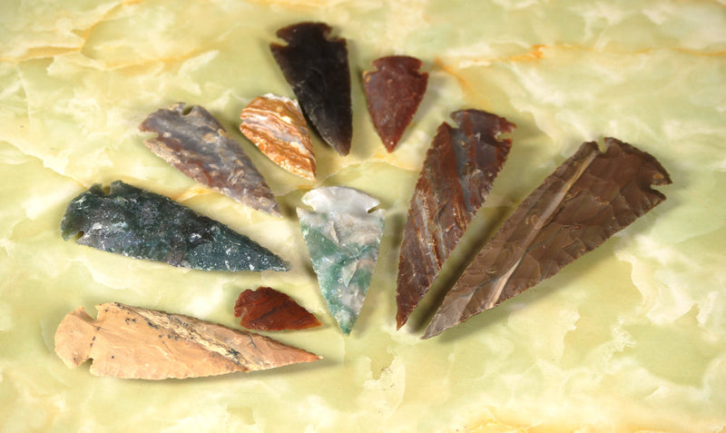 HARMONIZE Reiki Healing Crystal Natural Spearhead Handmade Arrowhead Set of 2 Agate Stone