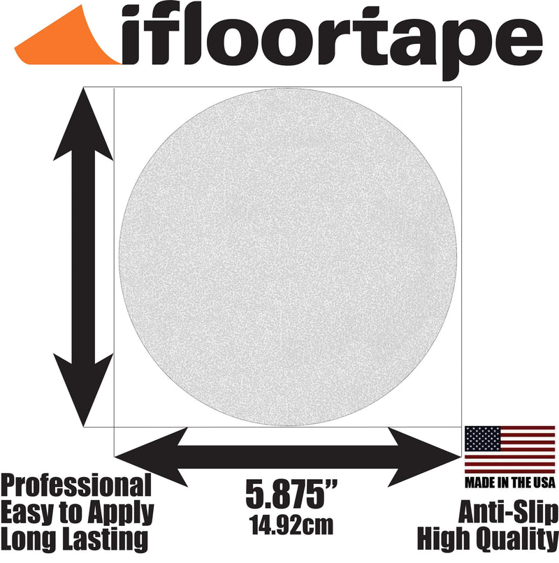 DuraMark Durable Adhesive White Reflective Anti-Slip Glass Bead Surface 6 Inch Dots for Outdoor and Permanent Applications, Safety Floor Signs (Pack of 16) 6 Inch - 16 Packs