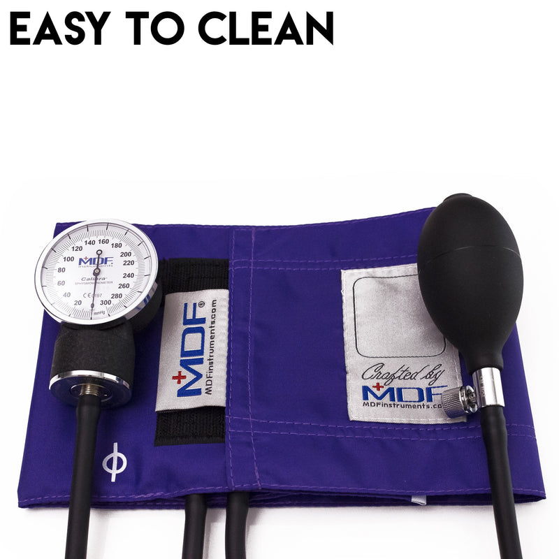[Australia - AusPower] - MDF Instruments Calibra Aneroid Premium Professional Sphygmomanometer + MDF Latex-Free Large Adult Replacement Blood Pressure Monitor Cuff D-Ring - Double Tube 