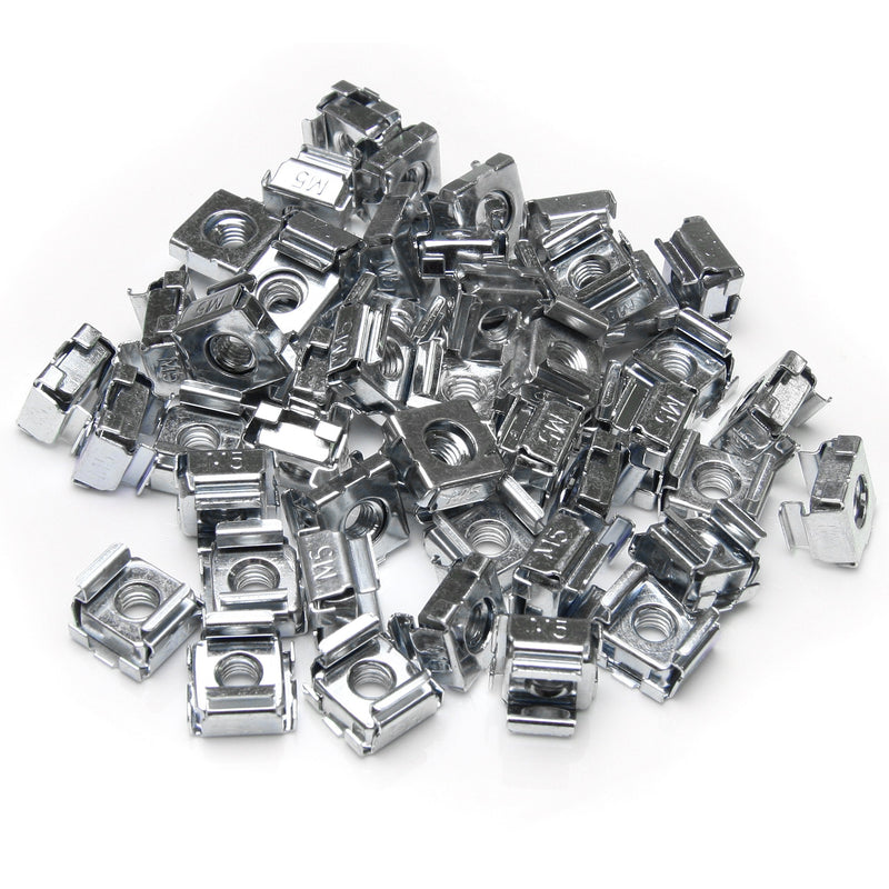 [Australia - AusPower] - StarTech.com 50 Pkg M5 Cage Nuts for Server Rack Cabinets - M5 cage nuts - Rack cage nuts - cage nuts (CABCAGENUTS) 50x M5 Silver Cage Nuts 
