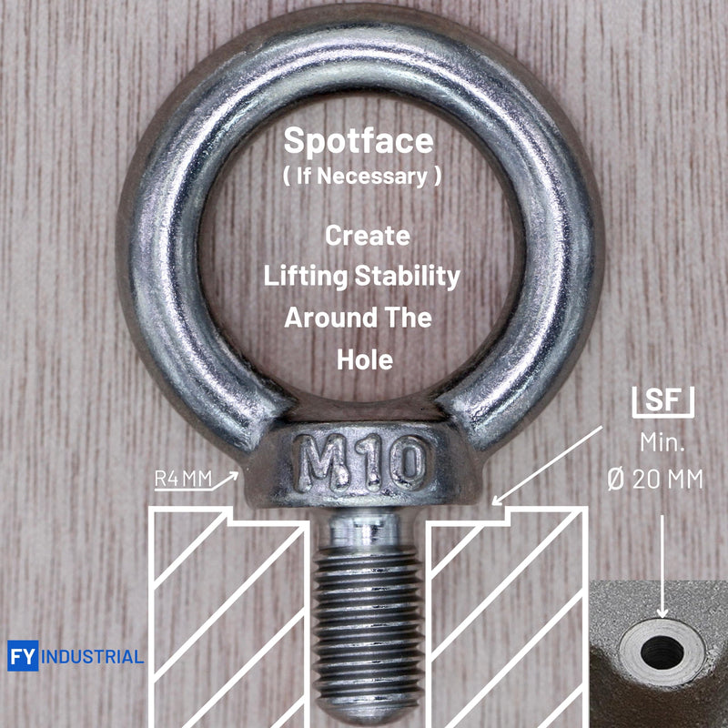 Stainless Steel Machinery Shoulder Lifting Eye Bolt (M10, 10 Items) M10 Silver