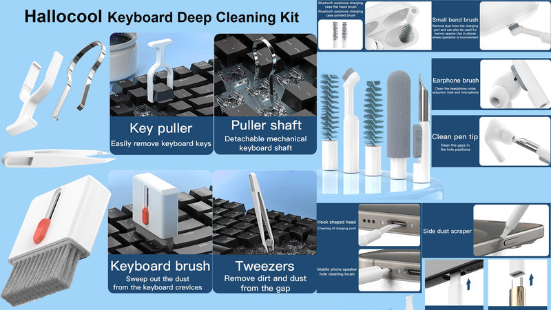 Electronics Cleaning Kit 32 in 1 Multi-Functional Keyboard Cleaning Kit White
