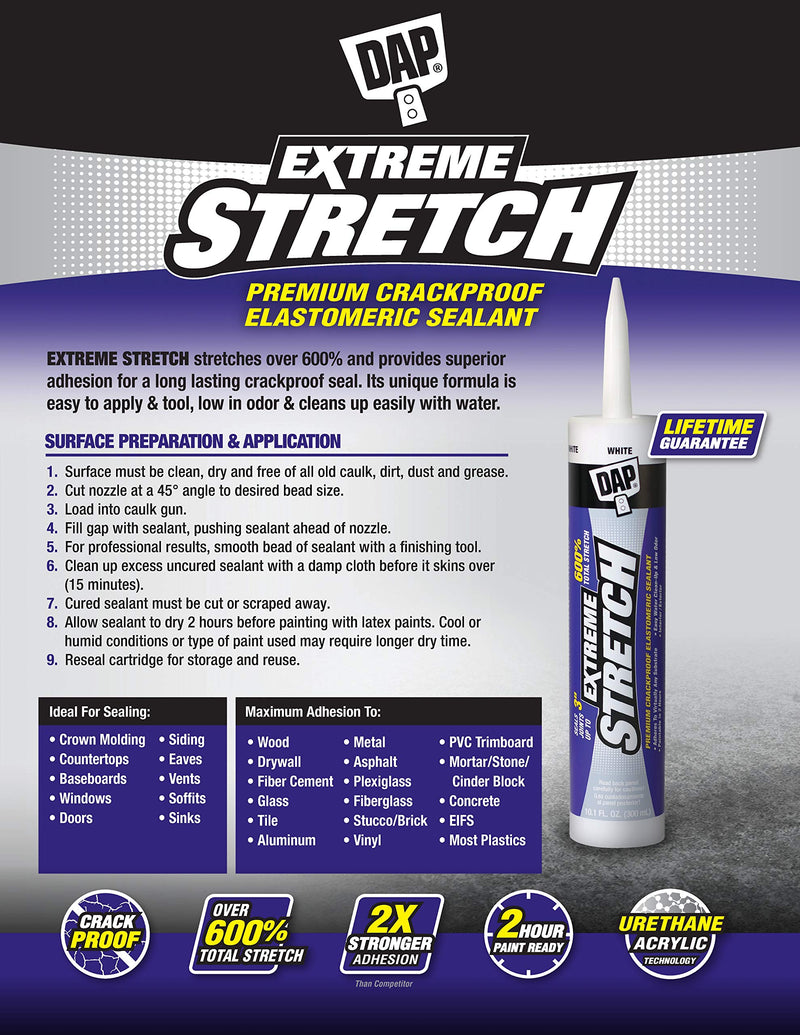 [Australia - AusPower] - DAP 7079818716 Extreme Stretch Elastomeric Sealant, Clear, 10 Ounces 