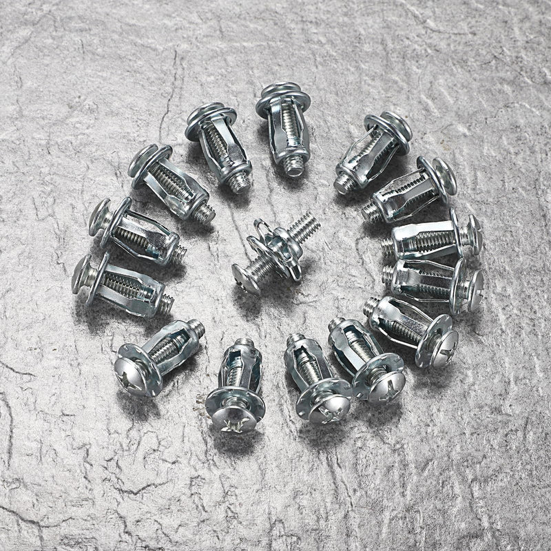 [Australia - AusPower] - OwnMy 15PCS M6 x 25 Hollow Door Anchors and Screws Hollow Wall Anchors Hollow Metal Cavity Fixing Jack Nuts, Hollow Door Anchors Petal Nuts Expansion Nuts for Hollow Wall Metal Sheet Plastic Sheet 