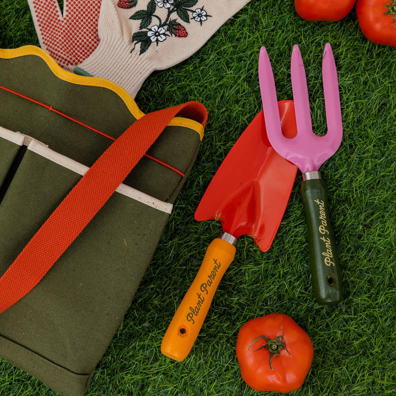 ban.do Garden Tool Bag, Cotton Canvas Outdoor Bag with EVA Lining and Scalloped Edges, Colorblock