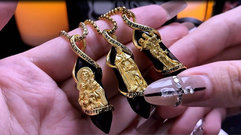 Miraculous Medal Virgin Mary Necklace for Women Men 925 Sterling Silver Virgen De Guadalupe Healing Crystal Pendant Mother Mary Virgencita Catholic Religious Amulet Charm Jewelry St Peregrine Healing Crystal