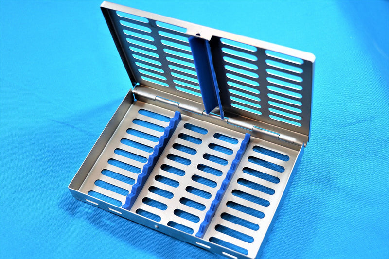 [Australia - AusPower] - German Steel Dental Autoclave Sterilization Cassette Rack Box Tray for 10 Instruments 