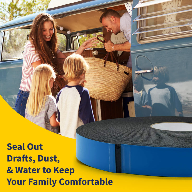 [Australia - AusPower] - Self Adhesive Camper Mount Foam Tape 3/16in x 1 1/4in x 33ft for Truck Shells, RVs, Cars, Boats and Home. Helps Stop Vibrations, Scratches and Squeaks. Seal Around Air Conditioners, Doors and Windows 1 Pack 