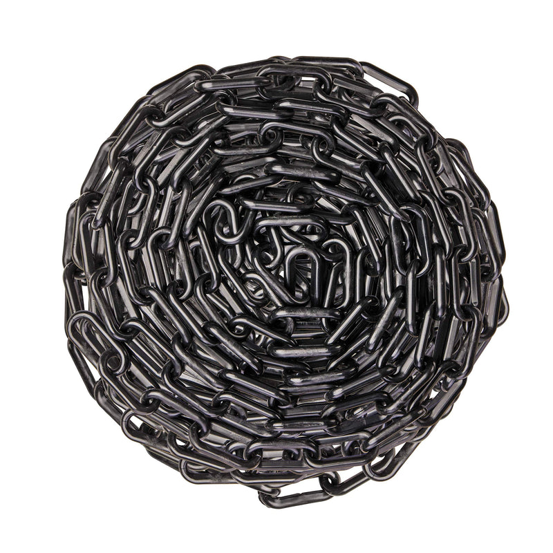 [Australia - AusPower] - US Weight (Made in USA) 2" x 25' Black Plastic Safety Chain ft. SunShield UV Resistant Technology 25 FEET 