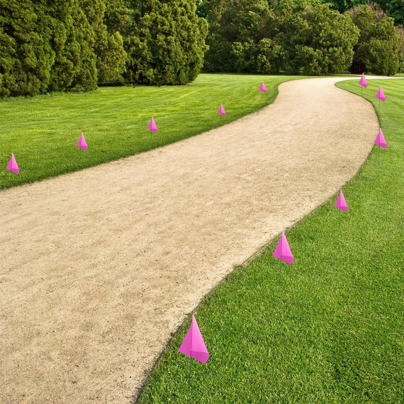 [Australia - AusPower] - Marking 30 Pack Flags Yard Flags 12 x 2.5 x 3.5 Inch Marker Flags for Lawn Yard Flags Landscape Flgs Survey Flags, Sprinkler Flags, Irrigation Flags?Pink) 