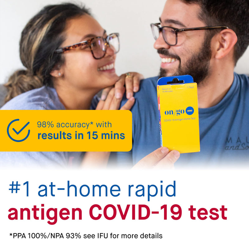 [Australia - AusPower] - On/Go One Rapid COVID-19 Self-Test Kit with Test-to-Treat App, 1 Pack, 1 Test Total, 15-Minute Results, FDA EUA Authorized, Easy to Use at Home, Fast and Accurate. Effective for testing JN.1 1 Count (Pack of 1) 