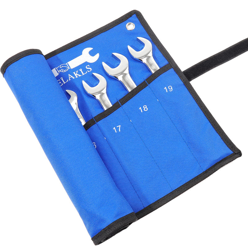 2-Piece Oxford Wrench Roll Organizer SAE and Metric, Wrench Tool Roll Up Pouch with Pockets for Larger Wrenches, 10 Pockets SAE+ 14 Pockets Metric (Only Bags) 10+14 Pockets