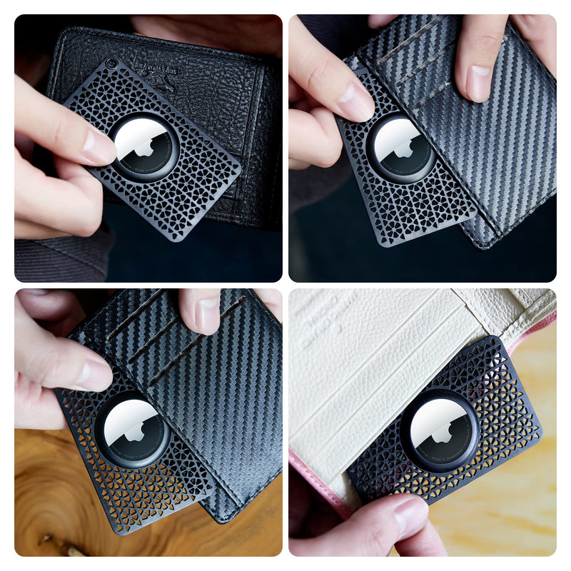 [Australia - AusPower] - CITYWAY [Ultra Thin] 2 Pack Card Case for Airtag, Airtag Holder, 0.1 inch Thickness, Airtag Wallet Case Slim Thin Card Case for Purse, Handbag, Backpack Wallet, Clutch (Black) 