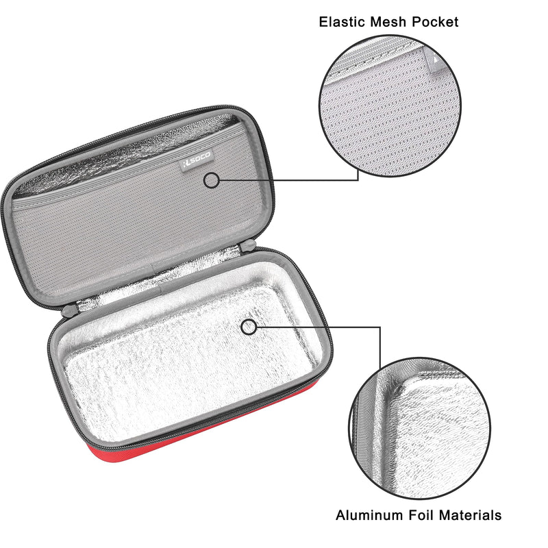 [Australia - AusPower] - RLSOCO Inhaler Spacer Travel Case for Bouldon Hand-held Nebulizer for Respiratory System and More (Case Only) Red 