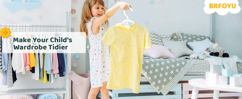 Baby Hangers Kids Plastic Hangers for Closet Non-Slip Toddler Hanger for Infant Child Clothing, Small Children Hanger Ideal for Boys and Girls Closet Pants Coats Skirts - 60 Pack, White