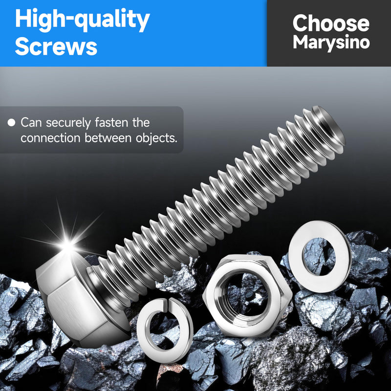 [Australia - AusPower] - 80Pcs SAE Stainless Steel Nuts and Bolts Assortment Kit,Including 5 Sizes 5/16 Bolts, Assorted Bolts Nuts and Washers Kit with Drill Bit 80Pcs 5/16"-18 