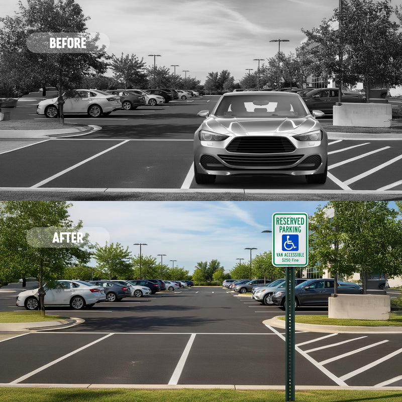 SmartSign "Reserved Parking - Van Accessible, $250 Fine" Handicap Parking Sign | 12" x 18" 3M Engineer Grade Reflective Aluminum 12" x 18" EG Reflective Aluminum - $250 Fine