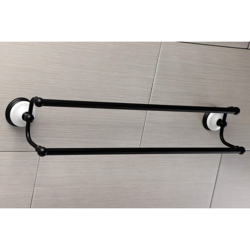 Kingston Brass BA1113MB Victorian Dual -Towel Bar, Matte Black