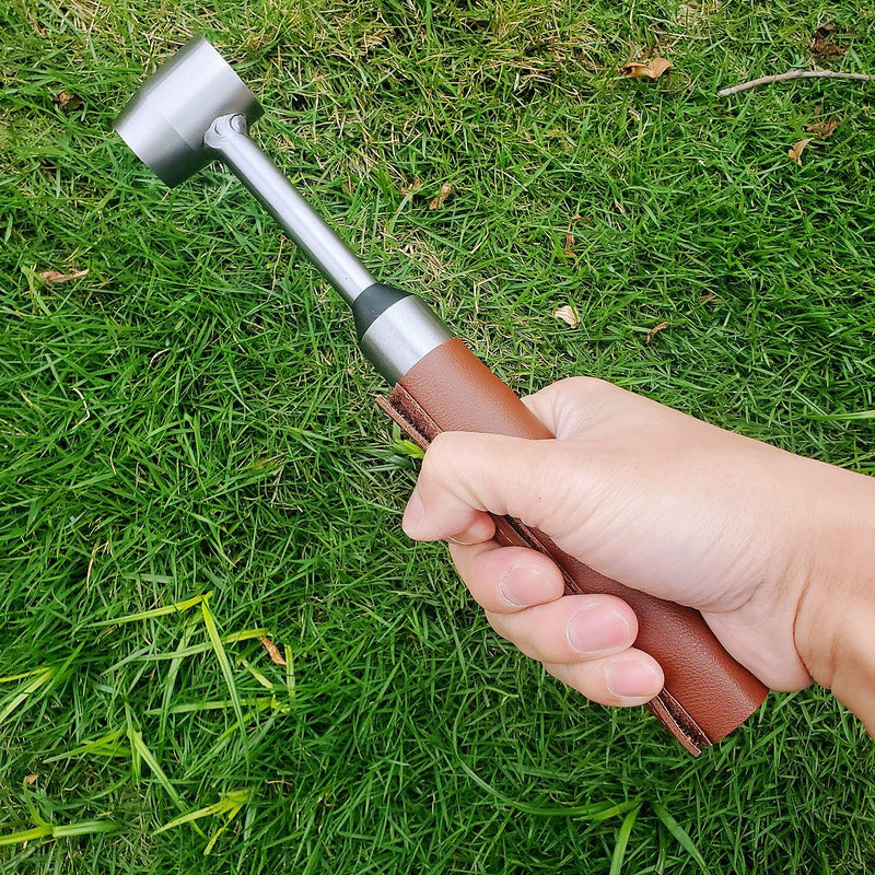Bushcraft Gear Hand Auger Drill,Bushcraft Tool Survival Tool, Scotch Eye Wood Auger Bit with Genuine Leather Cover,Camping Shelter Building, Barbecue Grill, Backpacking, 1" Dia Drill Peg Hole Maker