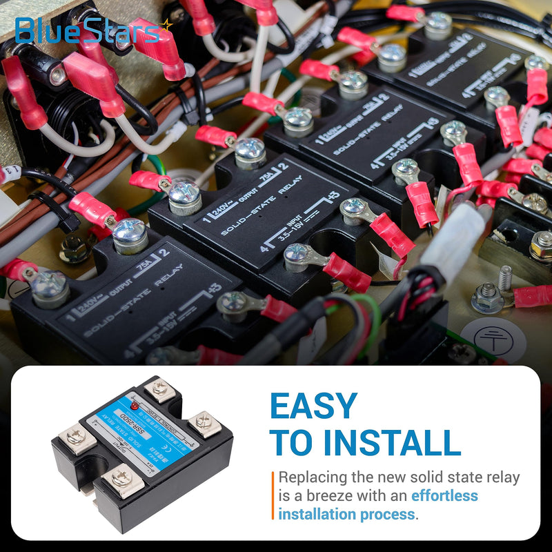 [Australia - AusPower] - BlueStars 2PCS Solid State Relay SSR-25DD DC to DC Input 3-32VDC Output 5-200VDC 25A Single Phase Semi-Conductor Relay Module - Pack of 2 - Control 3-32V DC Load 5-200V DC 