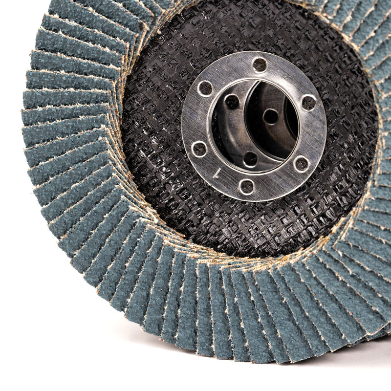 [Australia - AusPower] - Woltersberger® Set of 8 stainless steel flap discs, diameter 125 mm, grain size P40, P60, P80, P120, blue for stainless steel, metal/steel, wood, zirconium coround sanding mop slat discs Set 125 mm zircon 