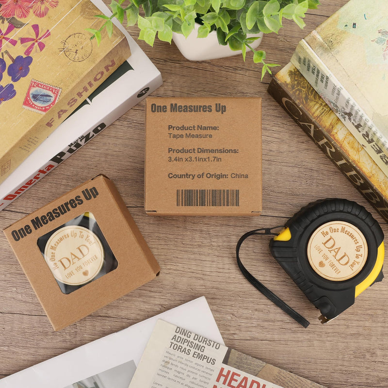[Australia - AusPower] - One Measures Up Gifts for Dad, Dad Gifts from Son Daughter, Fathers Day Birthday Christmas Gifts for Dad, Tool Gifts Woodworker Carpenter Gifts, No One Measures Up to You, Engraved Tape Measure 25 FT 