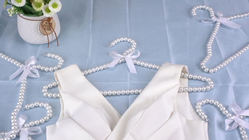 Adorila Pearl Hangers 16in for Wedding Dress Bridal Gown, 5-Pack White