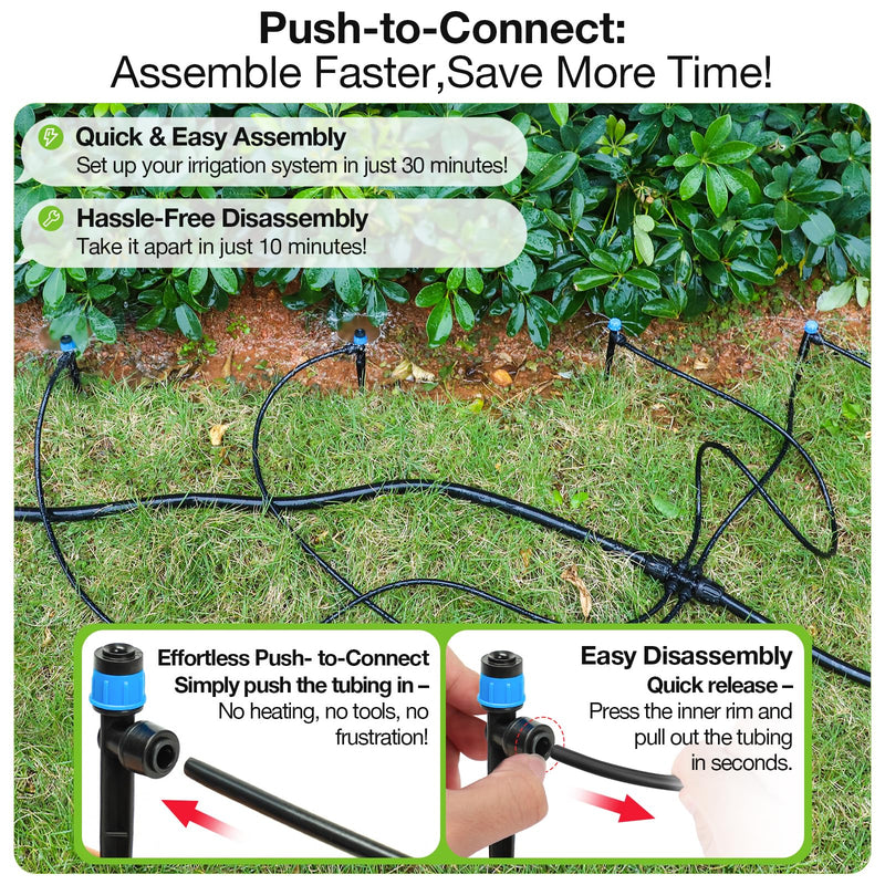 [Australia - AusPower] - MIXC Drip Irrigation Emitters – 40 Pack Quick to Connect Drip Emitters for 1/4” Tubing, Adjustable Water Flow, Drip System Parts for Outdoor Watering(Drip Emitter Vortex) Drip Emitter Vortex-40 Packs 