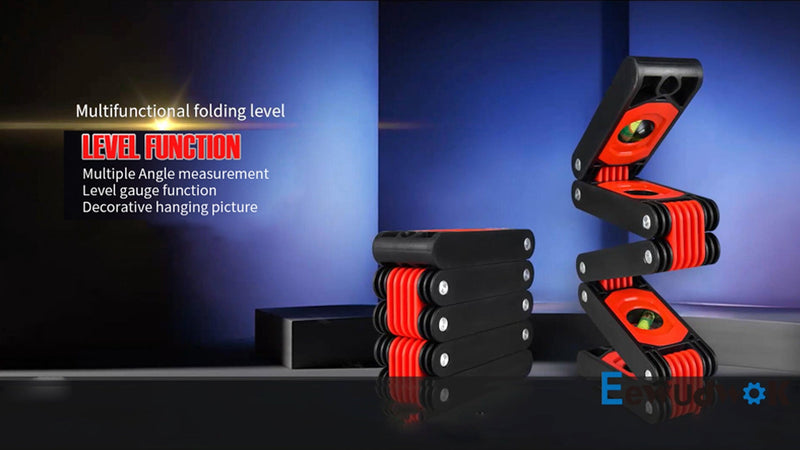 Eewudwok 28-inch foldable aluminum alloy level tool with multi-angle design and four level bubbles