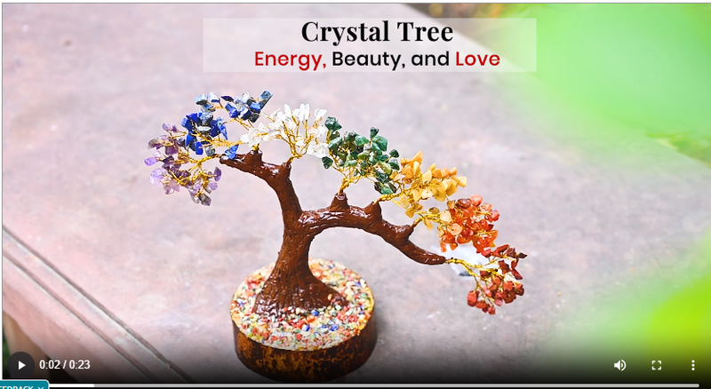 Crocon® 7 Chakra Bonsai Crystal Tree, 8-9 inch Healing Crystals Home Décor 002a Seven Chakra (Bonsai Tree)