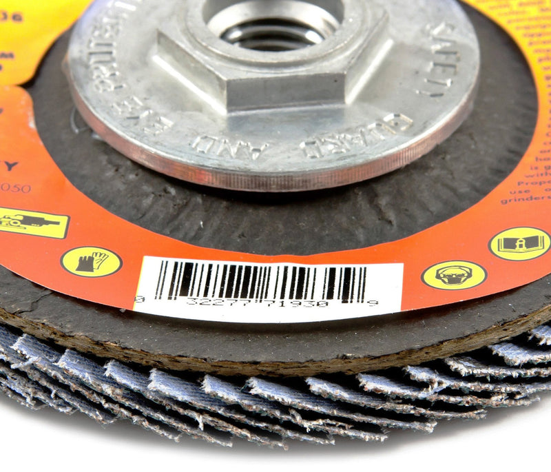 [Australia - AusPower] - Forney 71933 Flap Disc, Type 29 Blue Zirconia with 5/8-Inch-11 Threaded Arbor, 120-Grit, 4-1/2-Inch 