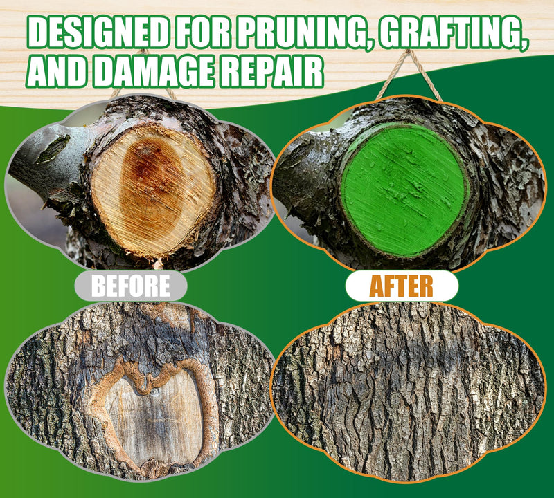 Tree Wound Sealer, 17.6oz Water-Based Tree Pruning Sealer with Brush, Reduce Sap Loss for Long-Lasting Protection, Trees Wound Dressing for Pruning Cut, Grafting, Damage Repair, Bonsai, Fruit Trees