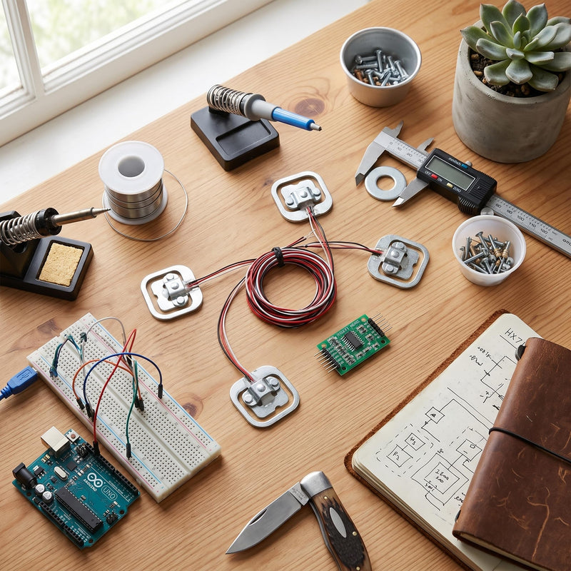 Load Cell Kit Half Bridge 100kg Force Sensor Strain Gauges HX711 Modules + 4 Individual 50kg
