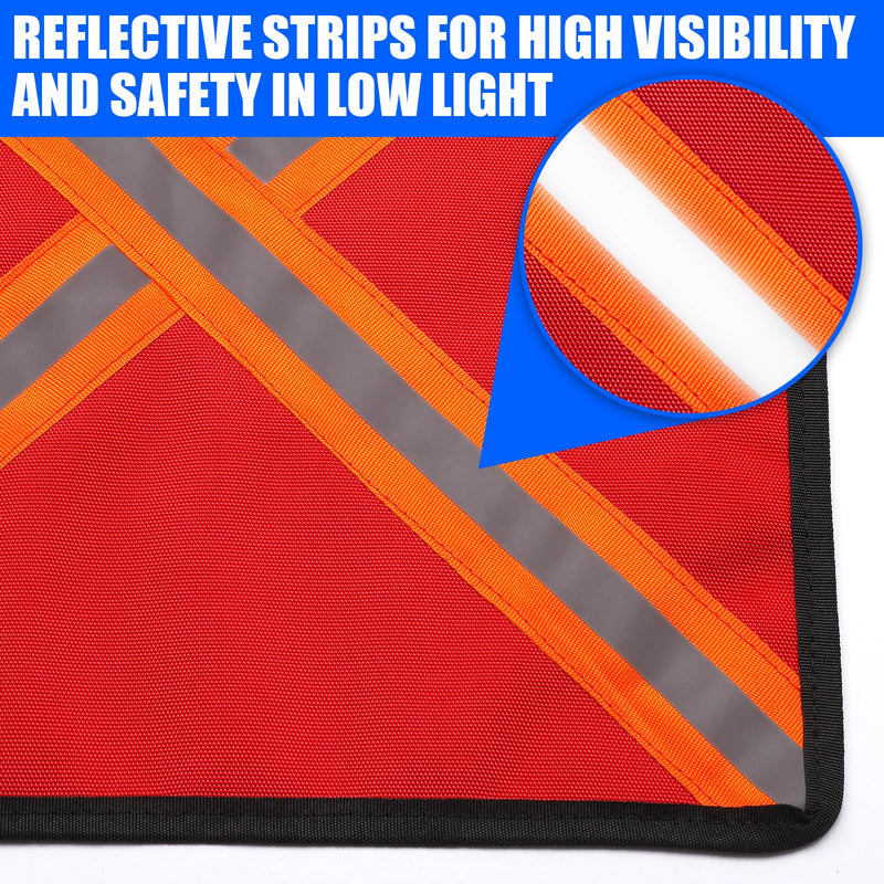 TOBWOLF Safety Flags for Trucks, 13" Reflective Red Flag for Truck Loads, High Visibility Reflective Safety Flags for Trucks Boat Kayak Canoe SUP Towing, Trailer Warning Flag Tear-Resistant Reinforced Edge, Weather Proof