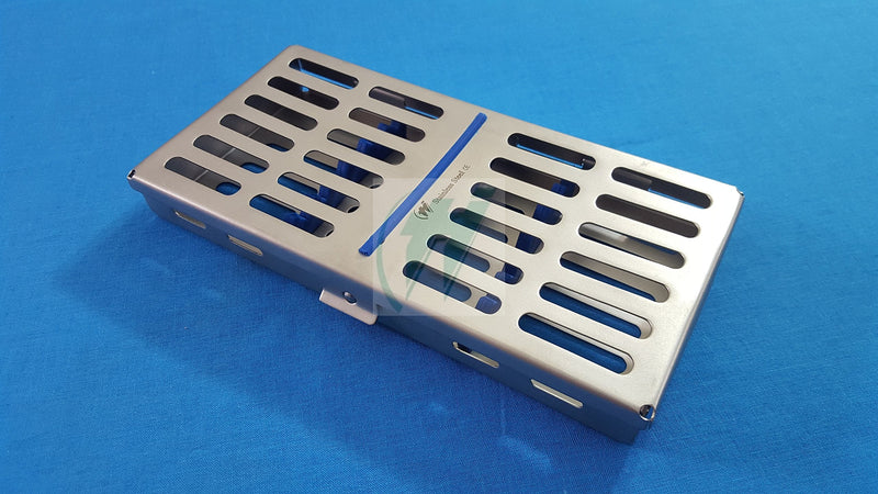 [Australia - AusPower] - French Steel Autoclave Dental Surgical Lab Sterilization Cassette 7" X 3.5" X 0.75" Tray Rack for 7 Instruments (Hti Brand) 